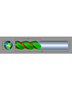 3 Flute Carbide End Mill, 1/2 Inch, Variable Index