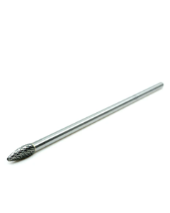 SH-2 L6 Extended Shank Double Cut Flame Shape Carbide Burr 5/16 Head