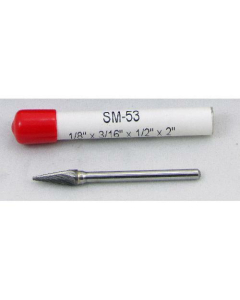 SM-53 Series Taper Carbide Burr 3/16 Head, 1/8 Shank