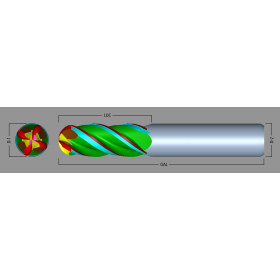 Series 751 4-Flute Ball Nose End Mill