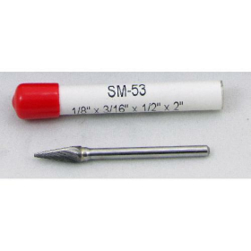 SM-53 Series Taper Carbide Burr 3/16 Head, 1/8 Shank