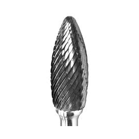 SH-7 Flame Shape Carbide Burr 3/4 Head 1/4 Shank